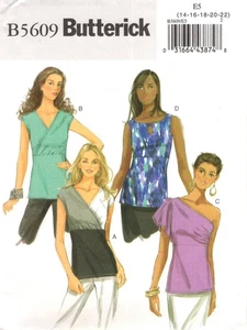 Misses' Talla 14-22 TOPS 3 Estilos Butterick 5609 Patrón de Costura SIN CORTAR ©2011 - Imagen 1 de 3