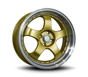 17x7.5 SC Racing DM143 Gold Machine Lip 4/100 P40 Wheel - Picture 1 of 1