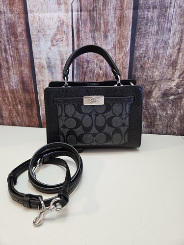 Borsa Coach CC977 Signature Mini Lane manico superiore tracolla logo monogramma RARA