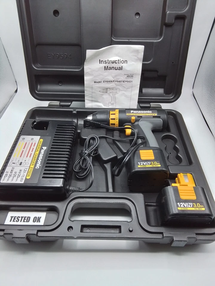 Taladro/destornillador Panasonic EY6432 15,6 V en estuche con 2 baterías y cargador Foto 1 de 2