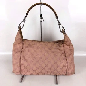 Gucci GG Canvas Schultertasche Rosa Lederbesatz Original - Bild 1 von 14