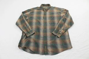 Vintage Woolrich Teton Flanellhemd Herren XL braun grün kariert - Bild 1 von 8