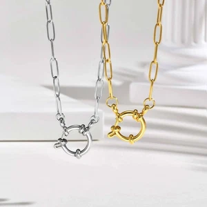 Trendy Büroklammer-Kettenhalskette für Damen – minimalistischer Choker - Bild 1 von 5