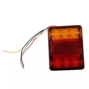Square Rear Brake 2Pcs Turn Signal Lamp 8 LEDRegular Amber&Red 12V ABS Rear - Picture 1 of 5