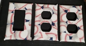 BASEBALL LIGHT SWITCH COVER AND OUTLET PLATES, FUN & ACTIVE! FREE SHIPPING - Picture 1 of 2