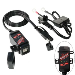 MOTOPOWER MP0608 3.1Amp Motorcycle Dual USB Charger SAE to USB Adapter Battery - Picture 1 of 6