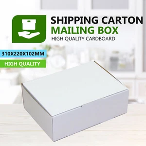 30/60 Mailing Box 310x220x102mm White Diecut Shipping Cardboard Carton A4 B2 BX2 - Picture 1 of 3