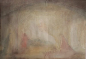 Belén acuarela Jan Thorn Prikker década de 1890 Cristo simbolismo holandés arte cristiano - Imagen 1 de 24