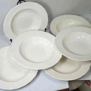 Nikko Mimbre Blanco 6 Cuencos Sopa Cereal Japón - Imagen 1 de 8