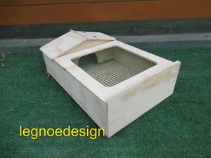 CASETTA PER TARTARUGHE DI TERRA CON TERRARIO E RETE 60x40x20H - Afbeelding 1 van 4