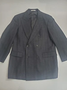 Hugo Boss Men's Long Sleeve Wool Button Striped Blazer Jacket, 46R - Picture 1 of 13