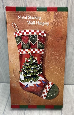 Metal Stocking Wall Hanging Decor by Costco Christmas Tree Snow 3D Decor - Image 1 of 4