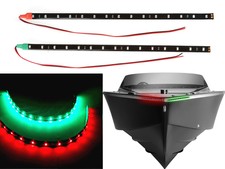 2Pcs Boat Bow LED Lighting RED & GREEN 12" Fully Submersible Marine