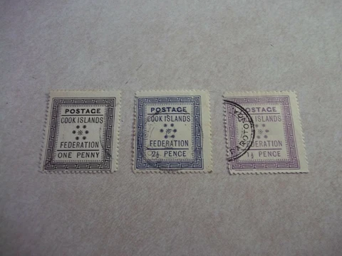 COOK ISLANDS STAMPS SG 1-3  Fine Used Cover