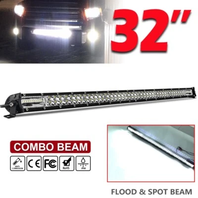 Barra de luz LED oculta 32" polegadas grade inferior parachoque ponto inundação ajuste Ford Truck 4WD - Imagem 1 de 4