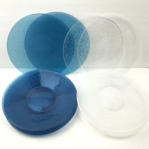 Juego de 15 platos de cena de plástico con motivo de burbuja de aire azul y transparente 11" RV picnic hogar - Imagen 1 de 5