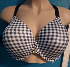 Catherine's front closure bra - 48 DD - Navy/white gingham - NWOT - Picture 1 of 5