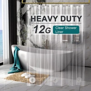 Amazerbath Heavy Duty Shower Curtain Liner 12 Gauge, 72 X 78 Inches Clear Shower - Picture 1 of 2