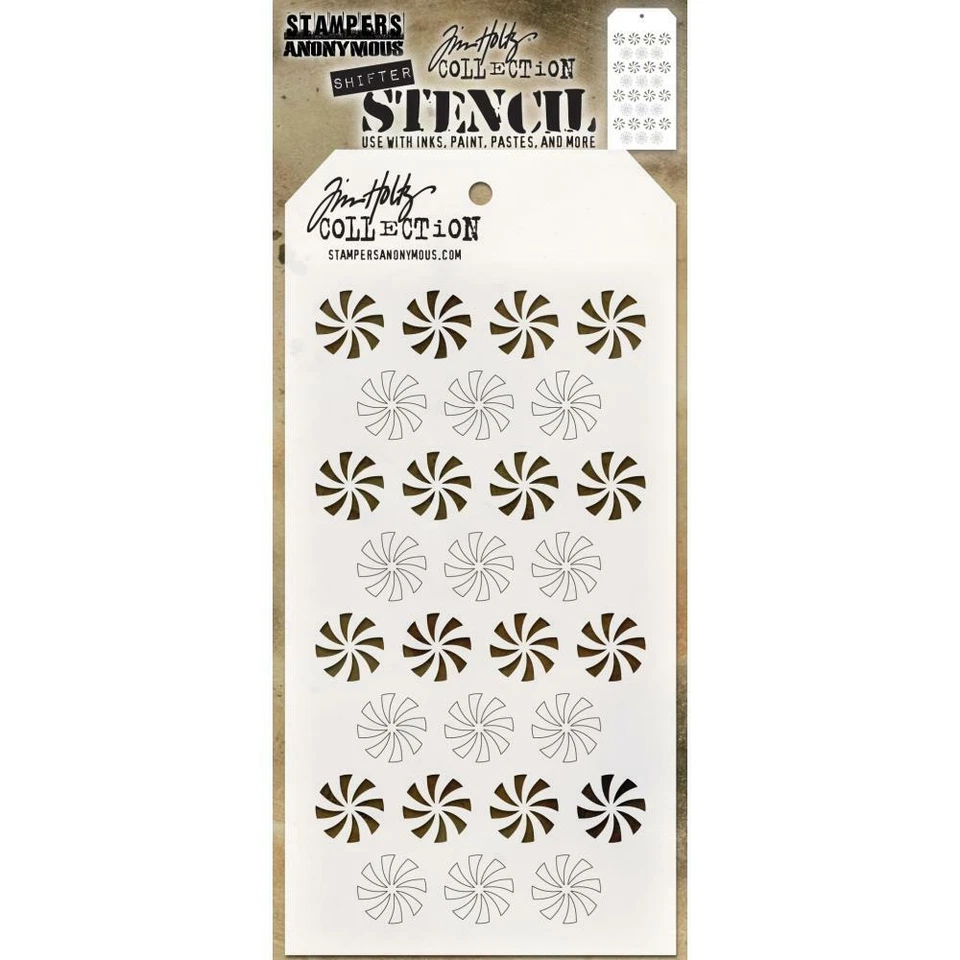 Tim Holtz Stampers Anonymous Shifter Peppermint Stencil THS137