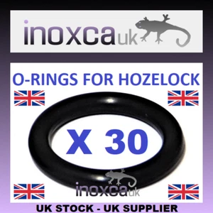 30 O-RINGS FOR HOZELOCK HOSE FITTINGS HOSE PIPE BLACK RUBBER FOR GARDENA - Picture 1 of 1