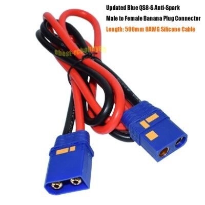 Update Blue QS8-S Male to Female Anti-Spark 500mm 8AWG Extention Connector Cable - Image 1 of 4