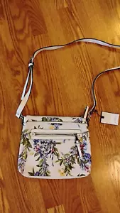 NWT DANA BUCHMAN WISTERIA GRACIE CROSSBODY WHITE WITH PURPLE FLOWER - Picture 1 of 7
