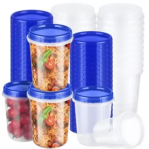 24 Pcs 32 oz Food Storage Freezer Container with Twist Top Lids Reusable Plas... - Picture 1 of 7