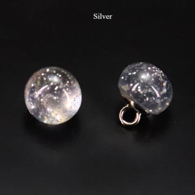 2x Glitter Crystal Resin Bead Buttons 10MM Accessories Decor for Cheongsam Dress - Image 1 of 4