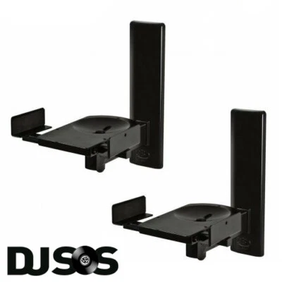 Pair B-TECH BT77/B Slim Black Side-Clamping HI-FI Speaker Wall Mounts Brackets - Image 1 of 4