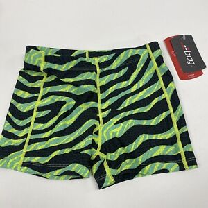 NWT new youth girls' size 7 small bcg athletic shorts green black animal print