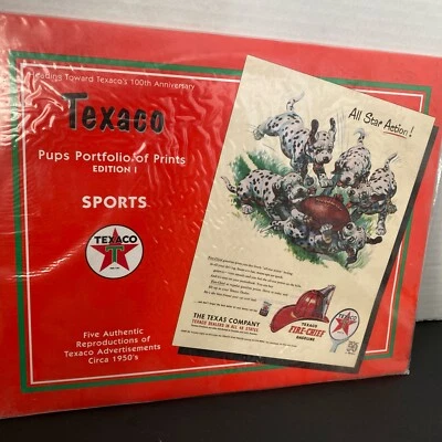 Texaco Pup Portfolio Prints 5 Authentic Reproductions Of Texaco Ads Sports Ed. 1 - Image 1 of 4