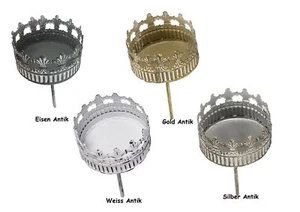 Teelichthalter Kerzenhalter Krone Krönchen zum Stecken Durchmesser 7 cm - Picture 1 of 5