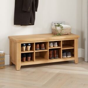 Cheshire Weathered Limed Oak Shoe Storage BencH-SLIGHT SECONDS- LR64-F865