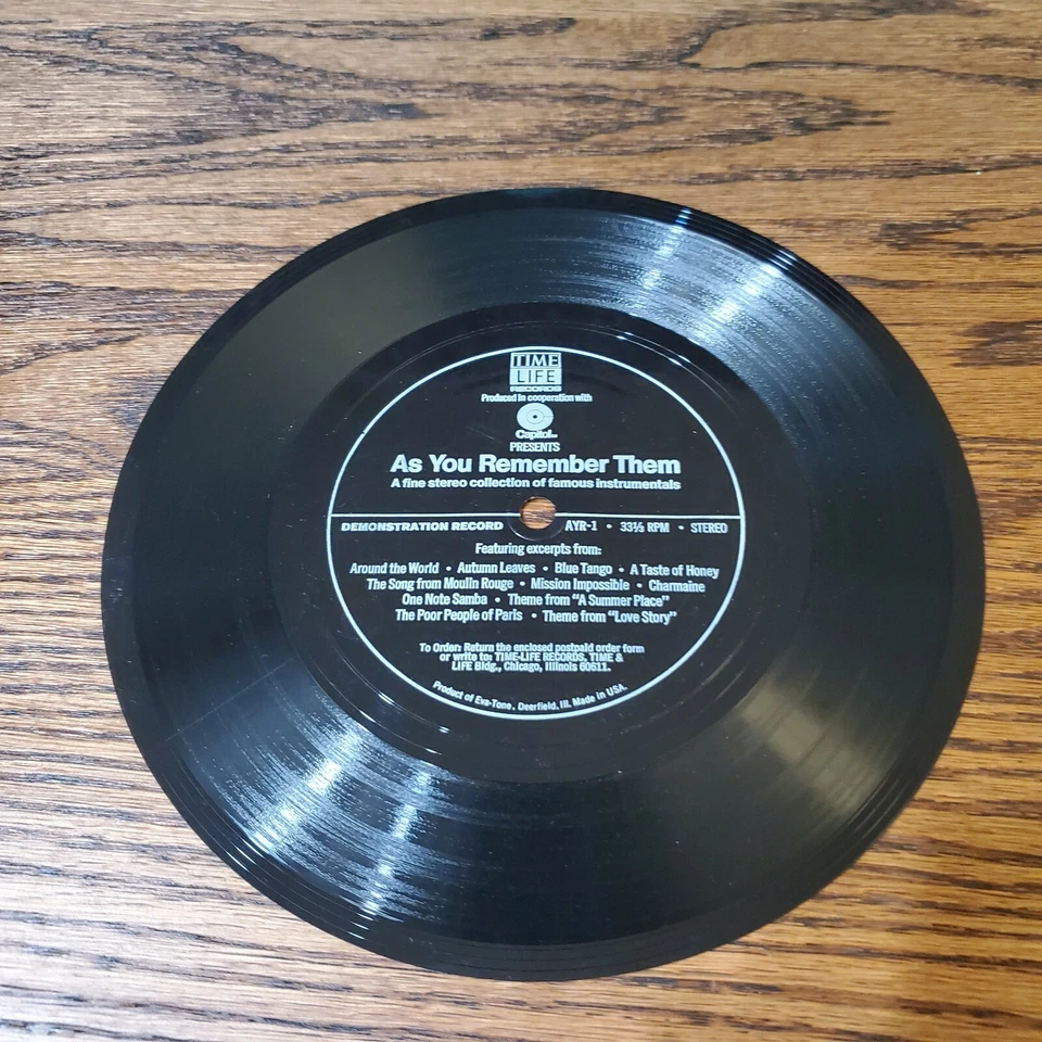 Time Life AS YOU REMEMBER THEM Flexible 7" 33 1/3 Advertising Record Bendable - Image 1 of 4