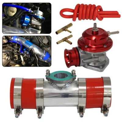 Válvula de soplado 30 PSI BOV + Tipo RS 2,75" Brida Tubo Adaptador Silicona Manguera Kit RD Foto 1 de 4