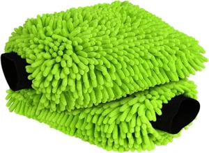 Car Wash Mitt Microfiber, 2PK Scratch Free Lint-Free, Premium Chenille Microfibe - Picture 1 of 12