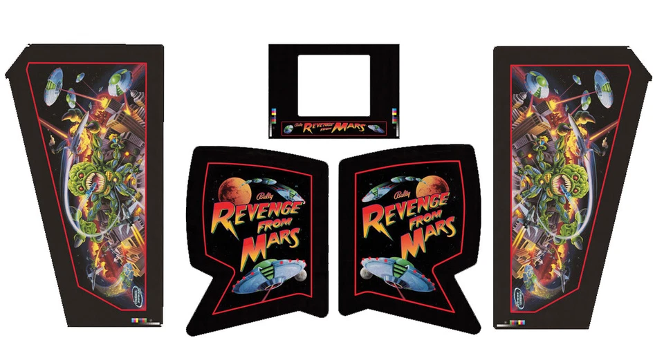 Revenge From Mars Pinball Machine CABINET Decal Set - Image 1 of 1