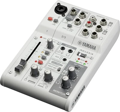 YAMAHA AG03MK2 W White 3ch Live Streaming Mixer USB Audio Interface New in Box - Image 1 of 3