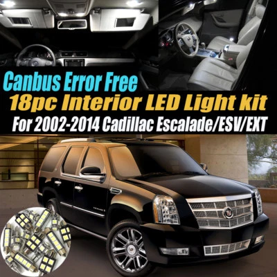 18Pc Error Free Interior LED White Light Kit for 2002-2014 Cadillac Escalade - Image 1 of 4