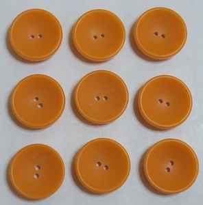 VINTAGE ~ Orange Concave Round Buttons ~ Lot/11 ~ ⅞" Diameter - Picture 1 of 4