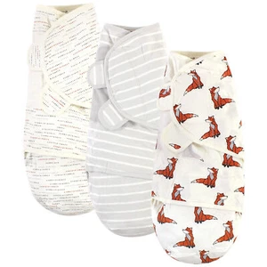 Touched by Nature Baby Boy Organic Cotton Swaddle Wraps, Boho Fox, 0-3 Months - Picture 1 of 2
