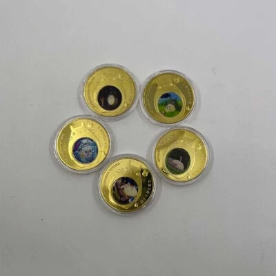 Moneda de oro conmemorativa del desafío de la película de anime de dibujos animados japoneses de 5 piezas Foto 1 de 2