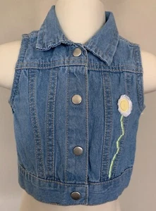 Kleinkind LITTLE LASS Denim WESTE TOP 12 Monate BABY blau Jeans 12M Druckknöpfe ÄRMELLOS - Bild 1 von 3