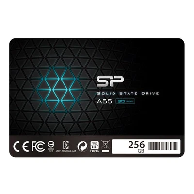 Silicon Power-256GB SSD 3D NAND A55 SLC Cache Performance Boost SATA III 2.5" 7m - Image 1 of 4