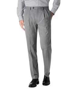 Lauren Ralph Lauren Men's Ultraflex Stretch Pleated Dress Pants (Grey, 35Wx27L) - Picture 1 of 6