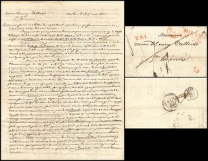 ITALY - MILANO 1843, ENTIRE FOLD LETTER COVER  ( 4 PAGES ) TO FRANCE. #M7 - Picture 1 of 4