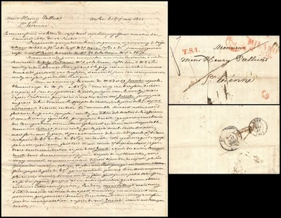 ITALY - MILANO 1843, ENTIRE FOLD LETTER COVER  ( 4 PAGES ) TO FRANCE. #M7 - Image 1 of 4