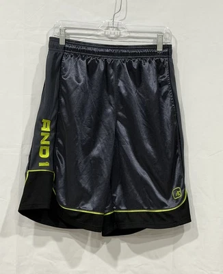 AND1 Mens Medium Basketball Shorts  Dark Gray Geometric Athletic Drawstring - Image 1 of 4