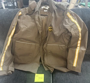Vintage UPS Windbreaker Jacket Mesh Lined XL GA Rivers Reflective Sleeves #1836 - Picture 1 of 7