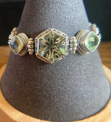 Sarda, Preciosa, Prasiolita/Prehnita y Langosta Esterlina, Pulsera de Eslabones - Muñeca Pequeña Foto 1 de 4